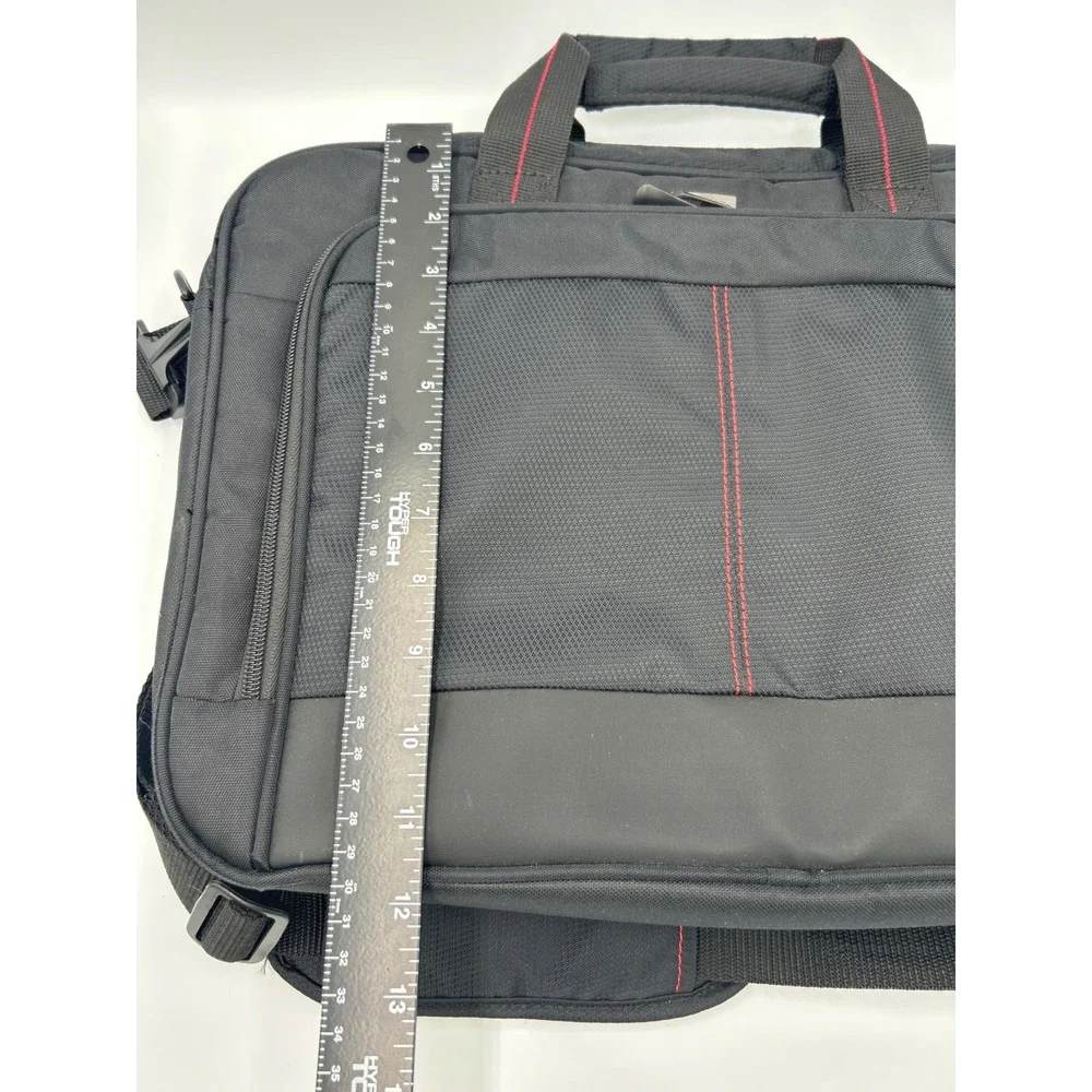Targus Black Nylon Laptop Messenger Bag Red Stitching Briefcase Case‎ TBT238US
